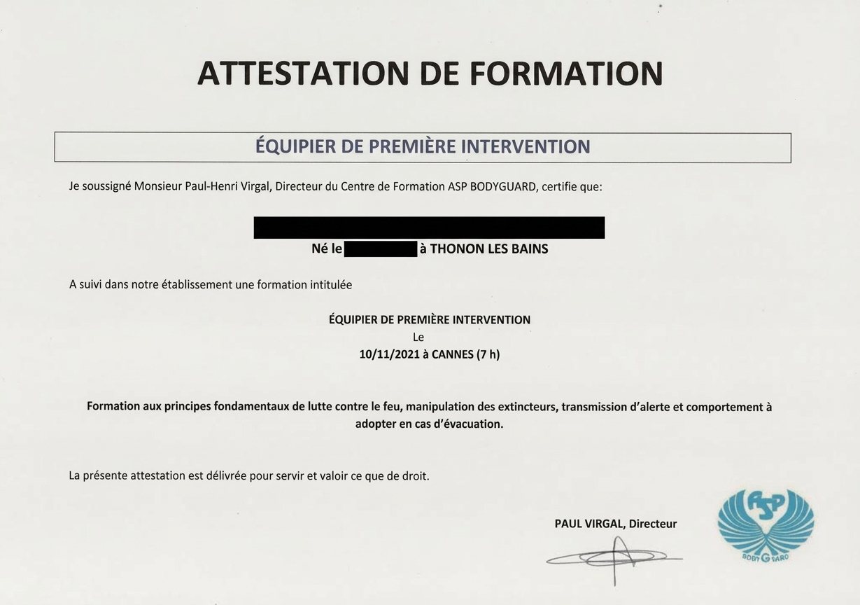 Diploma and accredited training certificate