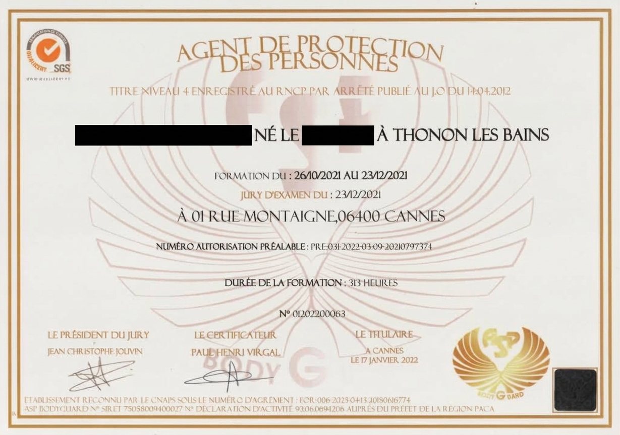 Diploma and accredited training certificate